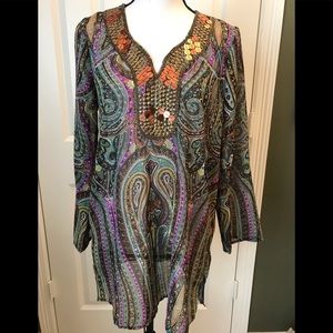 Adrienne Vittadini embellished tunic - sz 8